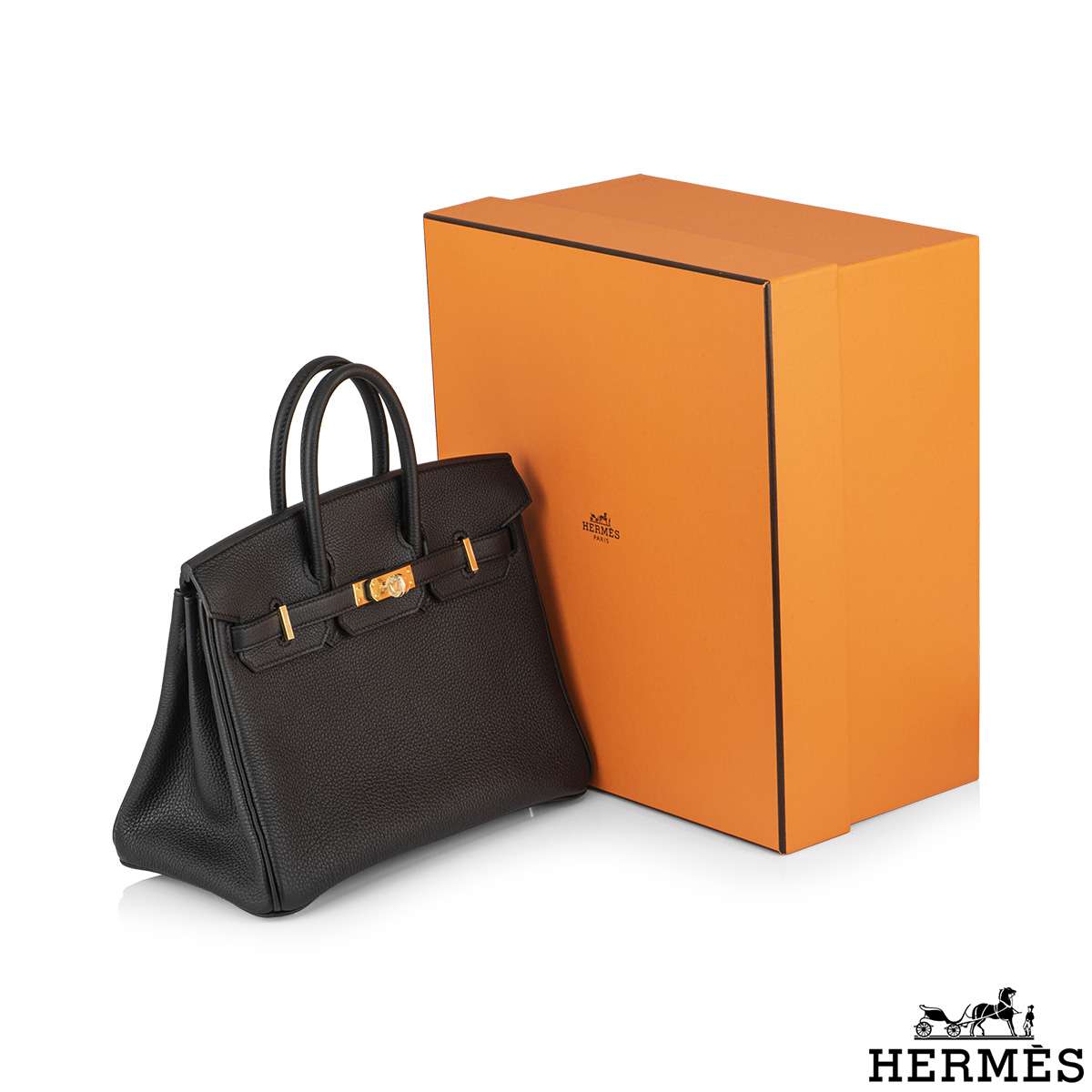 Hermés Black Togo Birkin 25cm GHW